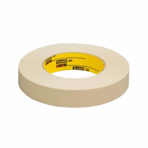 Scotch® 021200-03774 High Performance Premium Masking Tape, 55 m L x 6 mm W, 7.6 mil THK, Natural Rubber Adhesive, Crepe Paper Backing