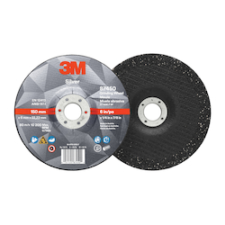 3M™ Silver 051125-87450 Silver Type 27 Depressed Center Grinding Wheel, 6 in Dia x 1/4 in THK, 7/8 in Center Hole, 36 Grit, Ceramic Grain Abrasive
