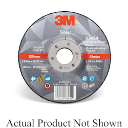 3M™ Silver 051125-87453 Silver Type 27 Depressed Center Grinding Wheel, 4-1/2 in Dia x 1/4 in THK, 7/8 in Center Hole, 36 Grit, Ceramic Grain Abrasive