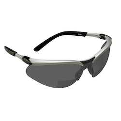 3M™ BX™ 078371-11378 Reader Protective Eyewear, +2 Diopter, Gray Lens, Black/Silver, Plastic Frame, Polycarbonate Lens, 99.9 % UV Protection, ANSI Z87.1-2015