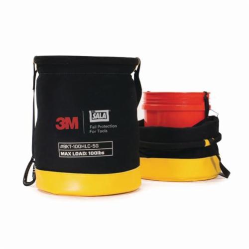 3M DBI-SALA Fall Protection Python Safety™ 1500135 Python Safety® Safe Bucket, 100 lb Load Capacity, Duck Canvas, Black/Yellow, For Use With Standard Plastic 5 gal Bucket