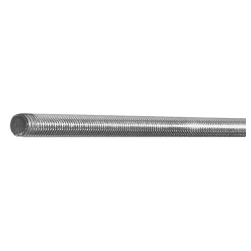 BBI 777035-BR Threaded Rod, 3/8 in, 120 in OAL, Carbon Steel, Zinc Plated