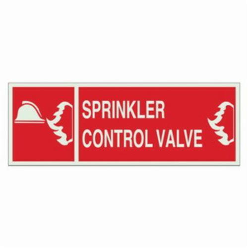 Brady 90992 Glow-In-The-Dark Plastic Glow-In-The-Dark Fire /& Exit Sign 5 X 14 with Picto Legend Sprinkler Control Valve
