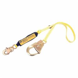 3M DBI-SALA Fall Protection 1240077C Lightweight Shock Absorbing Lanyard, 900 lb Load Capacity, Polyester Line, Snap Hook Anchorage Connection, Rebar Hook Harness Connection Hook