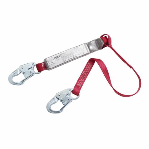 3M DBI-SALA Fall Protection 1341004C PRO™ Pack Fixed Shock Absorbing Lanyard, 130 to 310 lb Load, 4 ft L, Polyester Webbing Line, 1 Legs, Snap Hook Anchorage Connection, Snap Hook Harness Connection Hook, ANSI A10.32, OSHA 1910.66, OSHA 1926.502