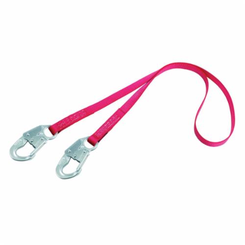 3M Protecta Fall Protection 1385101C PRO™ Web Positioning Lanyard, 310 lb Load, 6 ft L, Snap Hook Anchorage Connection, Snap Hook Harness Connection Hook
