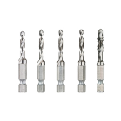 DeWALT® DWADT5SET Combination Drill and Tap Set, 5 Pieces, #8-32 to 1/4-20 UNC/UNF Thread