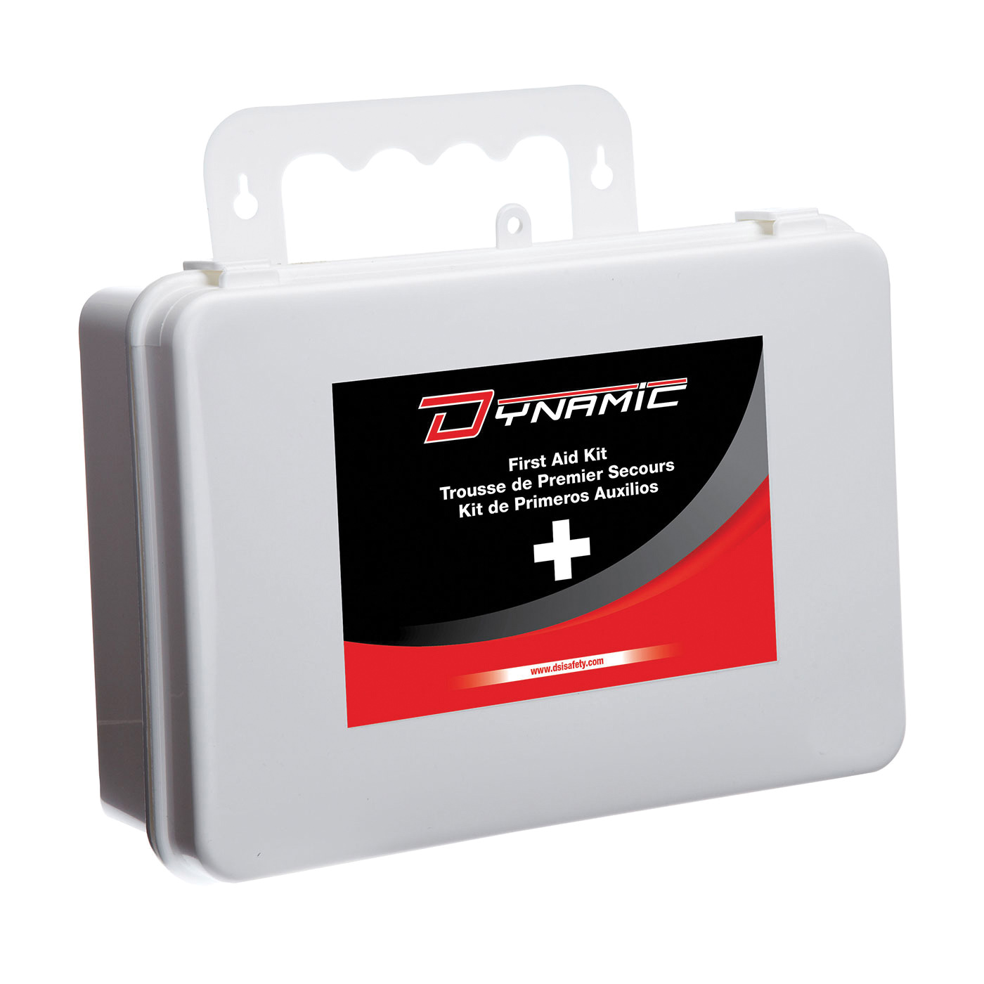 Dynamic™ FAKCSAT2SBP Bulk Small First Aid Kit, Portable/Wall Mount, 21 Components, Plastic Case, 7 in H x 10 in W x 3 in D