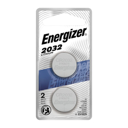 Energizer® 2032BP-2N Button/Coin Battery, Lithium Manganese Dioxide (Li/MnO2), 3 VDC Nominal, 235 mAh Nominal, 2032