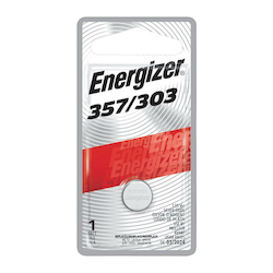 Energizer® 357BPZ Zero Mercury Button Cell, Silver Oxide, 1.5 VDC Nominal, 150 mAh Nominal, 357