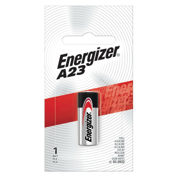 Energizer® A23BPZ Alkaline Battery, Manganese Dioxide, 12 VDC Nominal, 45 mAh Nominal, A23