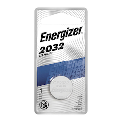 Energizer® ECR2032BP Non-Rechargeable Coin Battery, Lithium Manganese Dioxide (Li/MnO2), 3 V Nominal, 225 mAh Nominal, 2032
