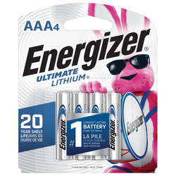 Energizer® Ultimate Lithium™ L92SBP-4 Cylindrical Battery, Lithium/Iron Disulfide, 1.5 V Nominal, 1250 mAh Nominal, AAA