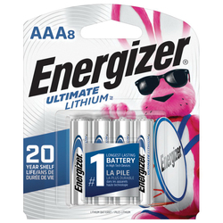 Energizer® Ultimate Lithium™ L92SBP-8 Cylindrical Battery, Lithium/Iron Disulfide, 1.5 V Nominal, 1200 mAh Nominal, AAA