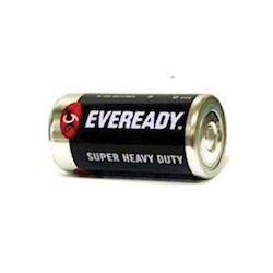 Eveready® Super Heavy Duty® 1250 Battery, Zinc Manganese Dioxide (Zn/MnO2), 1.5 V Nominal, 8000 mAh Nominal, D