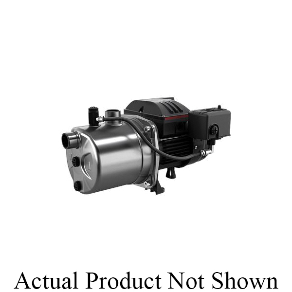 Grundfos 97855075 JP Series 1-Stage Centrifugal Jet Pump, 15.8 gpm Flow Rate, 1 in NPT Inlet x 1 in NPT Outlet, 1 ph, 1/2 hp, Stainless Steel