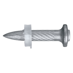 HILTI 2141084 X-U High Performance Premium Single Nail, 4 mm Dia x 19 mm L Universal Knurled Shank, 8 mm Plastic Washer, For Use With General Purpose Powder Actuated Tools, Carbon Steel, Galvanized Zinc Plated