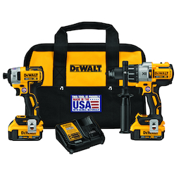 DeWALT® DCK299M2 Brushless Brushless Cordless Combination Kit, Tools: Hammer Drill/Driver, Impact Driver and Reciprocating Saw, 20 V, 4 Ah Lithium-Ion