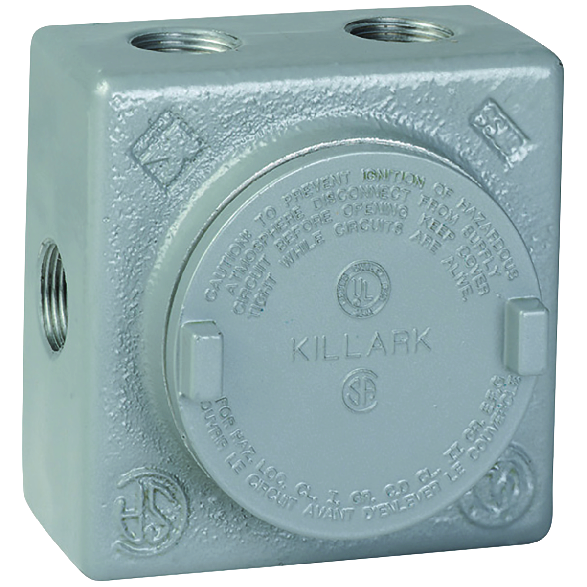 Killark® GRSS-3 GR Series Conduit Outlet Box With Blank Cover and Internal Ground Screw, 1 in Hub, 29 cu-in Capacity, Copper Free Aluminum