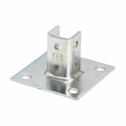 B-Line B280SQHDG Square Post Base, 1 Channel, Centered Channel Position, 3-1/2 in H Base, For Use With 1-5/8 x 1-5/8 in B22 Series Channel, Steel