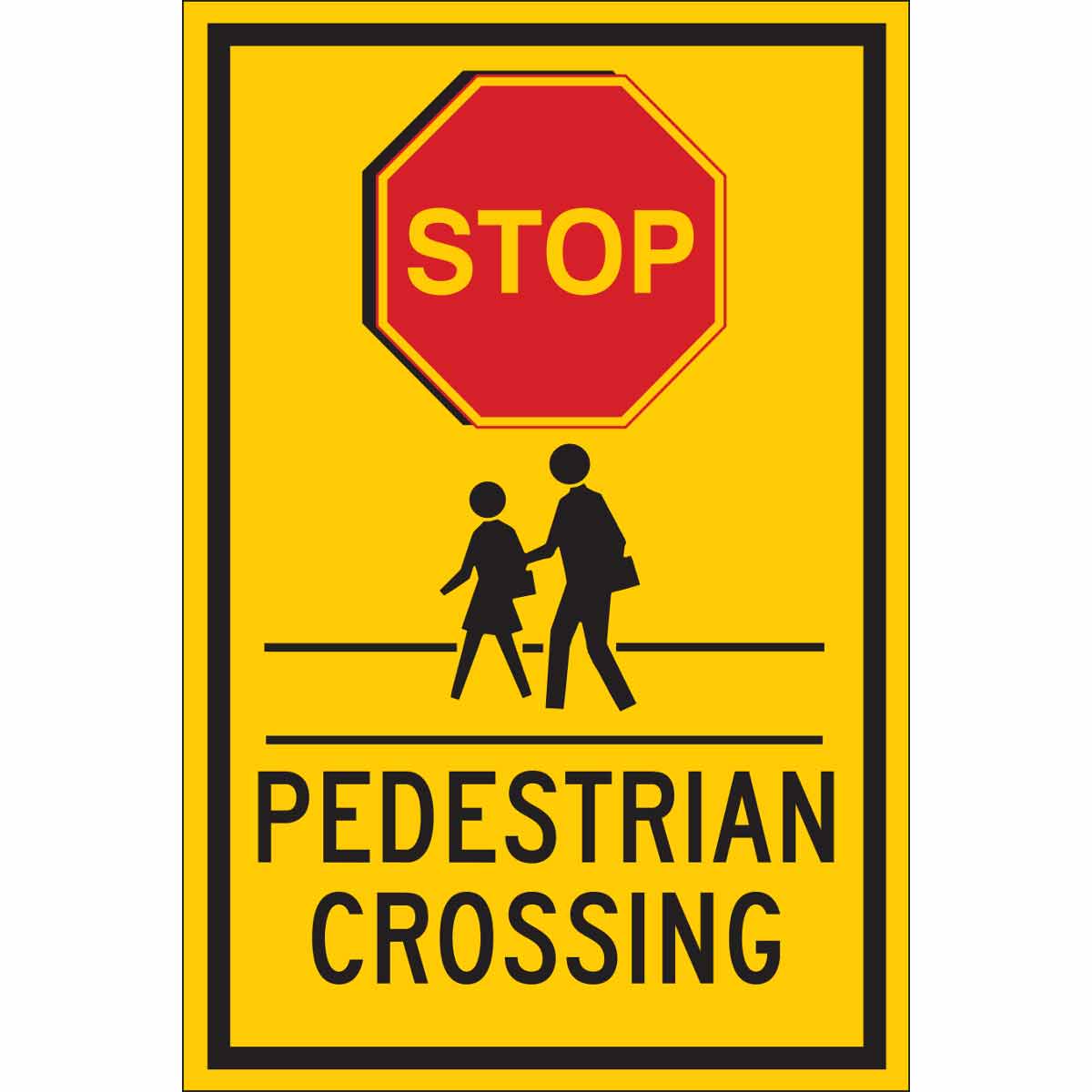 Brady® 124395 Rectangular Traffic Control Sign, Symbol/Text, B-555  Aluminum, Corner Hole Mount, 18 in H x 12 in W, Black/Red on Yellow |  Source Atlantic