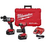 Milwaukee® M18™ 2999-22 2-Tool Cordless Combination Kit, Tools: Hammer Drill/Hex Hydraulic Driver, 18 VDC, 5 Ah Lithium-Ion REDLITHIUM™ Battery, 1/4 in Tip