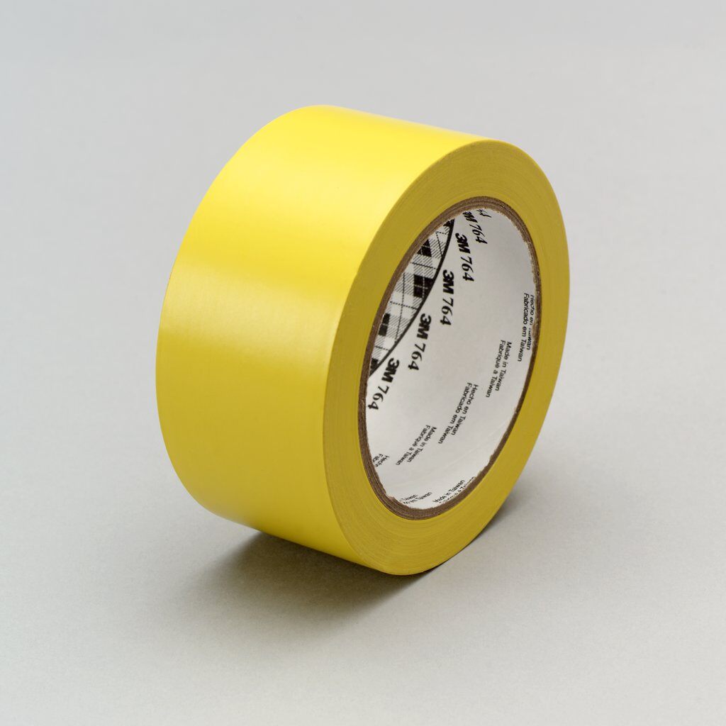 3M™ 764-2"x36yd-Yellow Economical General Purpose Vinyl Tape, 36 yd L x 2 in W, 5 mil THK, Rubber Adhesive, PVC Backing, Yellow