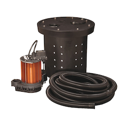 Liberty Pumps® CSP-257 Crawl Space Sump Pump Kit, 45 gpm Flow Rate, 1-1/2 in Outlet, 1/3 hp, Cast Iron, Domestic