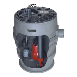 Liberty Pumps® P372LE41 Pro Submersible Simplex Sewage System, 2 in Discharge Pipe, 2 in Solid Handling, 4/10 hp, 115 VAC, 1 ph, Polyethylene, 1725 rpm Motor