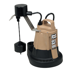 Liberty Pumps® S37 Builders Automatic Submersible Sump Pump With Vertical Float, 45 gpm Flow Rate, 1-1/2 in NPT Outlet, 1/3 hp, Aluminum/Poly, Import