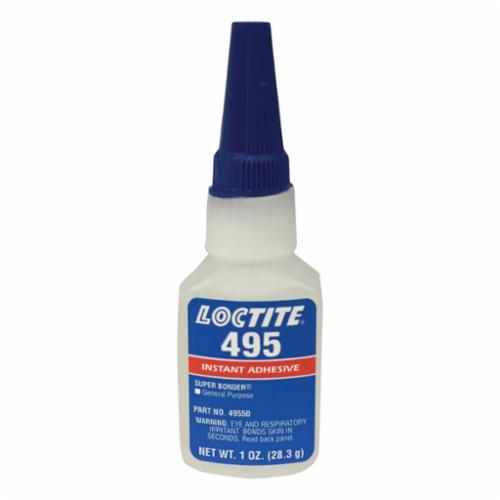 Loctite® 135467 495™ 1-Part Instant Adhesive, 1 oz Bottle, Clear, 24 hr Curing
