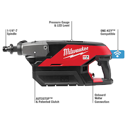 Milwaukee® MX FUEL™ MXF301-1CP Handheld Core Drill Kit, 1-1/4 to 7 in Chuck, 790/1550 rpm No-Load, MX FUEL™ REDLITHIUM™ Lithium-Ion Battery