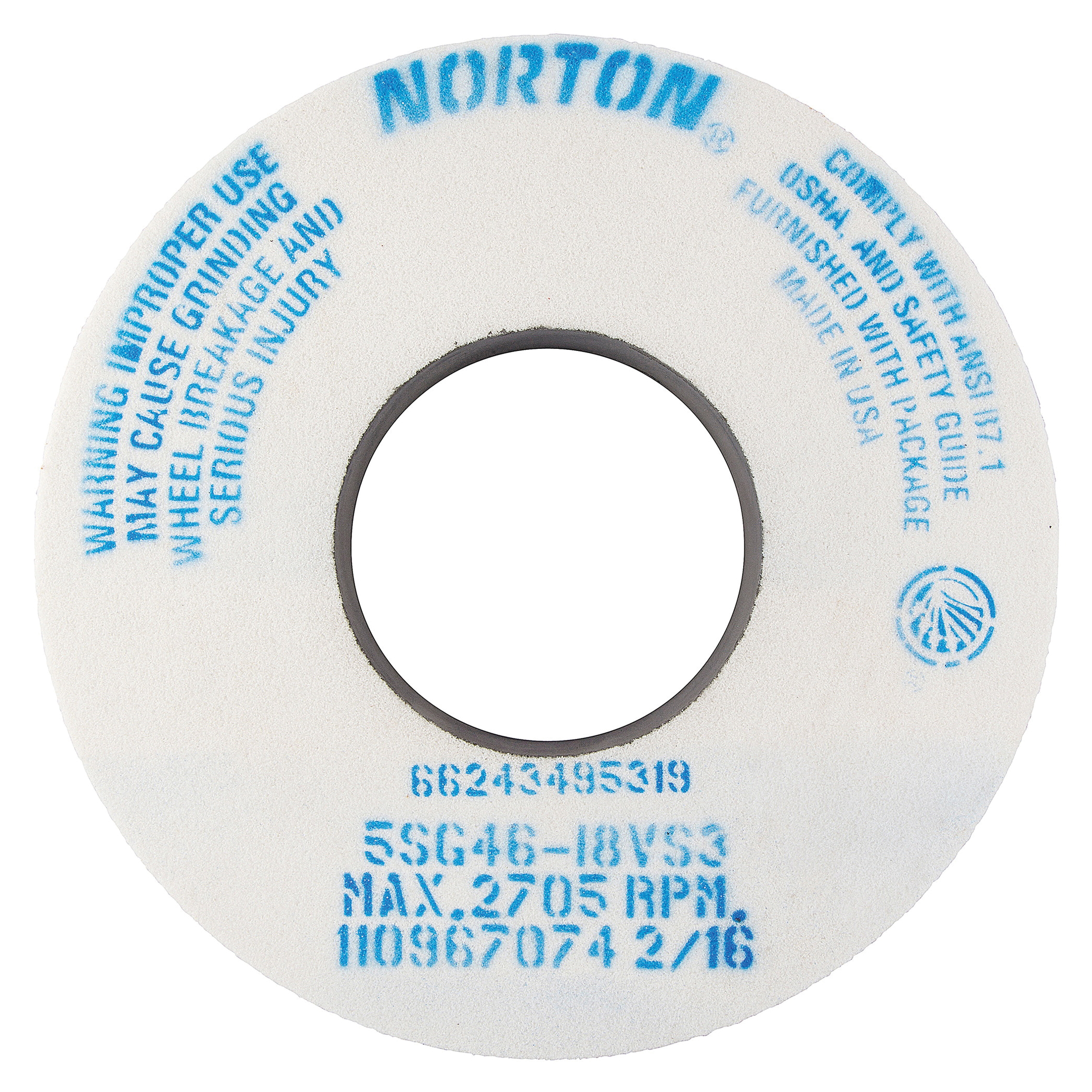 Norton Vitrium3 66243495319 5sg Straight Toolroom Wheel 12 In