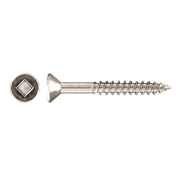 Paulin® Papco® 197-145 Partially Threaded Wood Screw, #8-15, 1-1/2 in OAL, Flat Head, Carbon Steel, Square Socket Drive, Zinc Plated