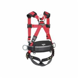 3M Protecta Fall Protection 1191210C Pro™ Construction Style Positioning Harness, XL, 420 lb Load, Polyester Webbing Strap, Tongue Leg Strap Buckle, Tongue Chest Strap Buckle, Steel Hardware, Red
