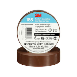 3M™ Colourflex™ 051141-04470 Economy Grade Electrical Tape, 60 ft L x 3/4 in W, 7 mil THK, Vinyl, Rubber Adhesive, Brown