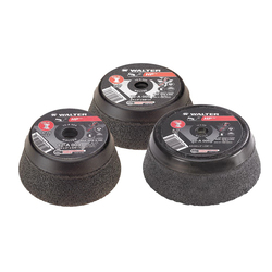Walter Surface Technologies HP™ 12A004 Spin-On Cup Wheel, 4 in Dia, Aluminum Oxide/Silicon Carbide Abrasive