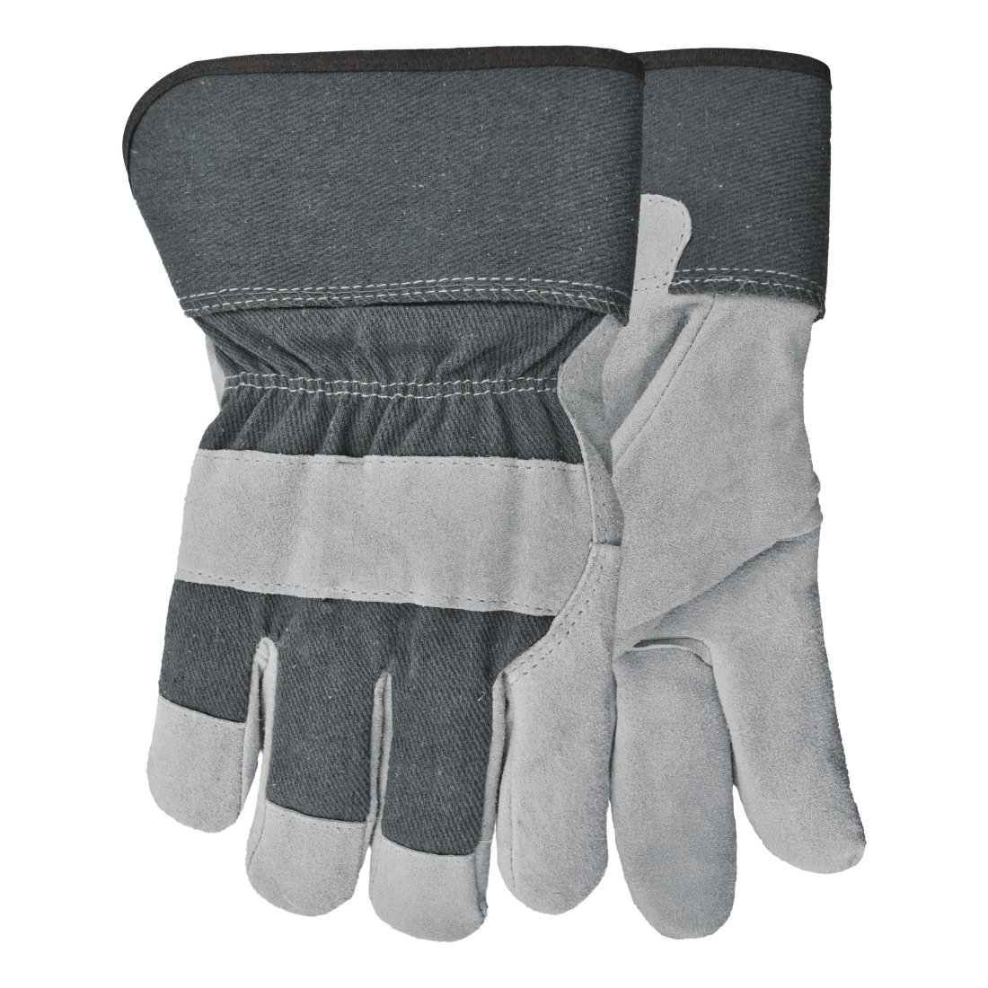 Watson Sno Stoppers 94004I-L Breathable General Purpose Gloves, Cold Weather/Work, Hooded Finger Style, L, Split Cowhide Leather Palm, Cotton Drill, Snug Fitting Elastic Cuff, Heavy Sherpa Lining