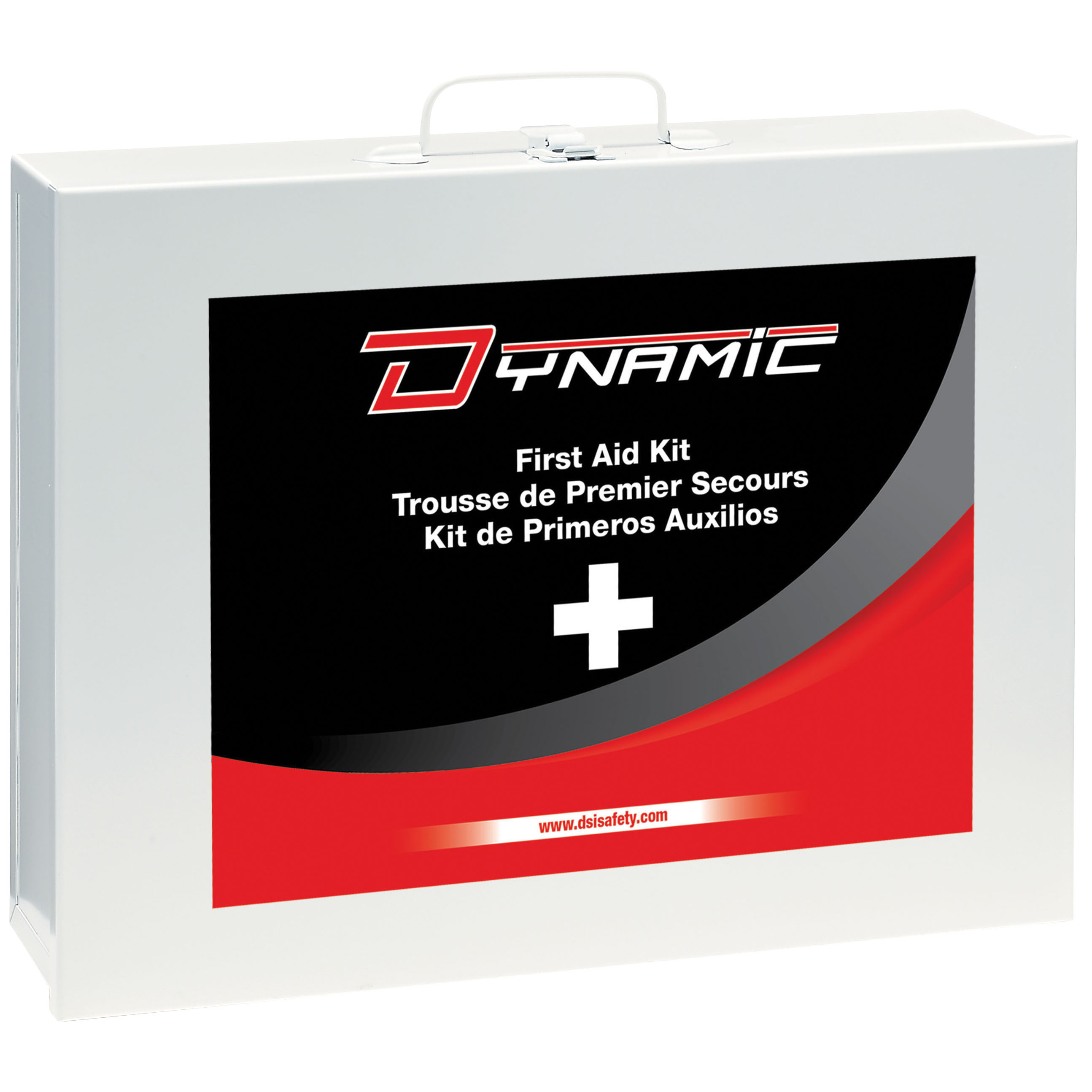 Dynamic™ FAKCSAT3LBM Bulk Large First Aid Kit, Portable/Wall Mount, 30 Components, Metal Case, 10-1/4 in H x 14-3/4 in W x 4-5/8 in D