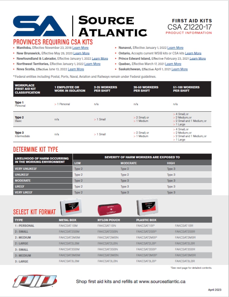CSA First Aid Kits & Accessories