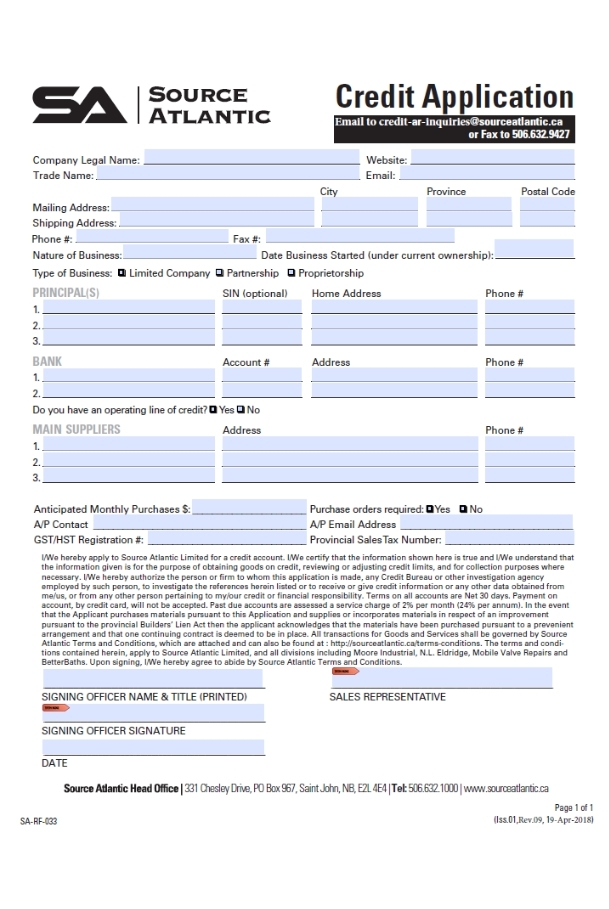 Credit Application (English)