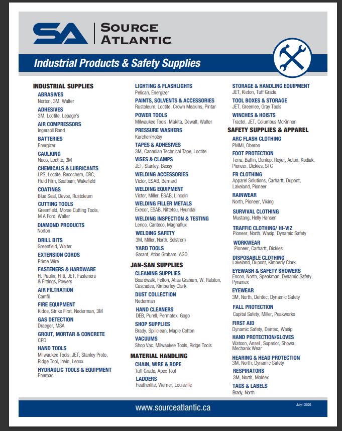 Industrial and Safety Products Line Card
